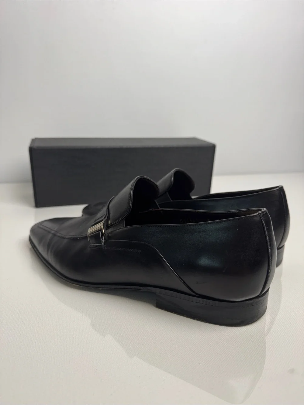 Bruno Magli Remiglio Men’s Black Leather Hand Made Dress Shoes 9M Made in Italy